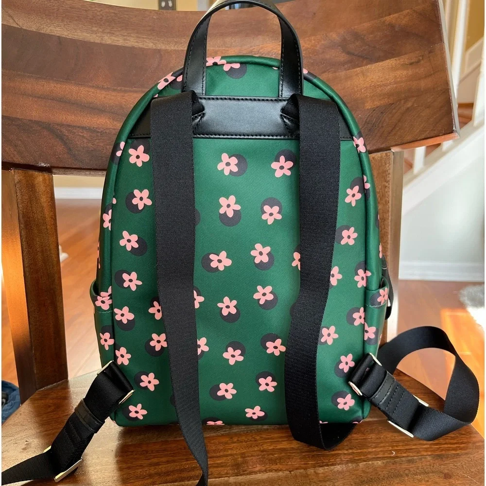 Kate Spade Green Multi Floral Medium Backpack